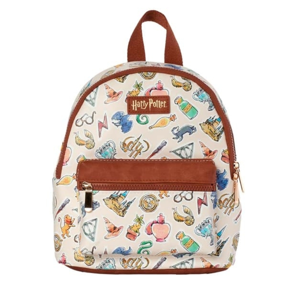 Harry Potter Themed Backpack with Brown Accents
